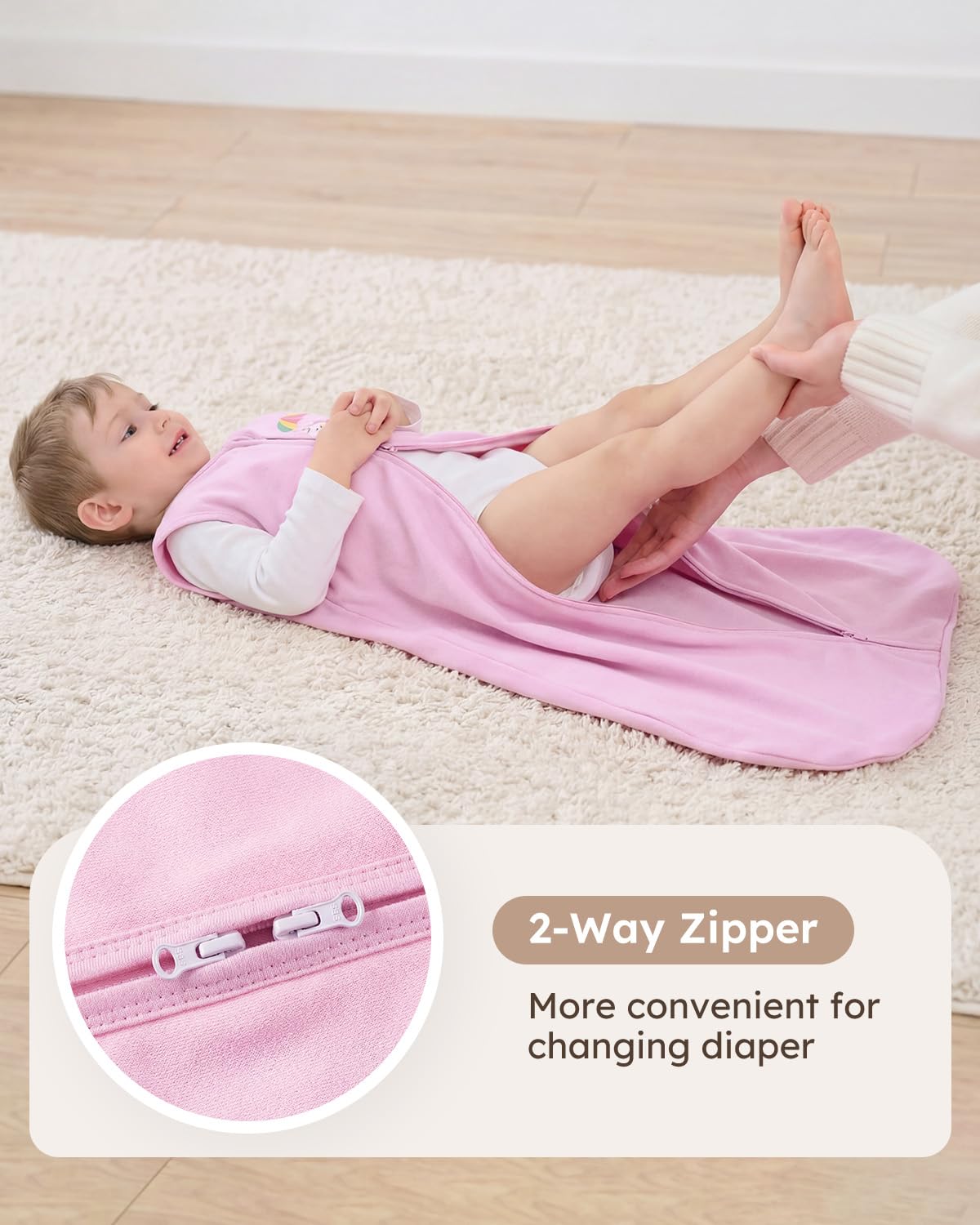 Yoofoss Baby Sleep Sack | 100% Organic Cotton Wearable Blanket for 6-12 Months | 2-Way Zipper, 3 Pack