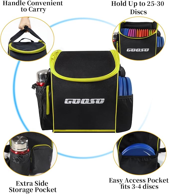 Disc Golf Set with Bag - 12 PCS Flying Disc Golf Discs for Beginner with Putter, Midrange, Driver | Portable Disc Golf Backpack Holds 28+ Discs Free Stand Bag Design for Convenient Use