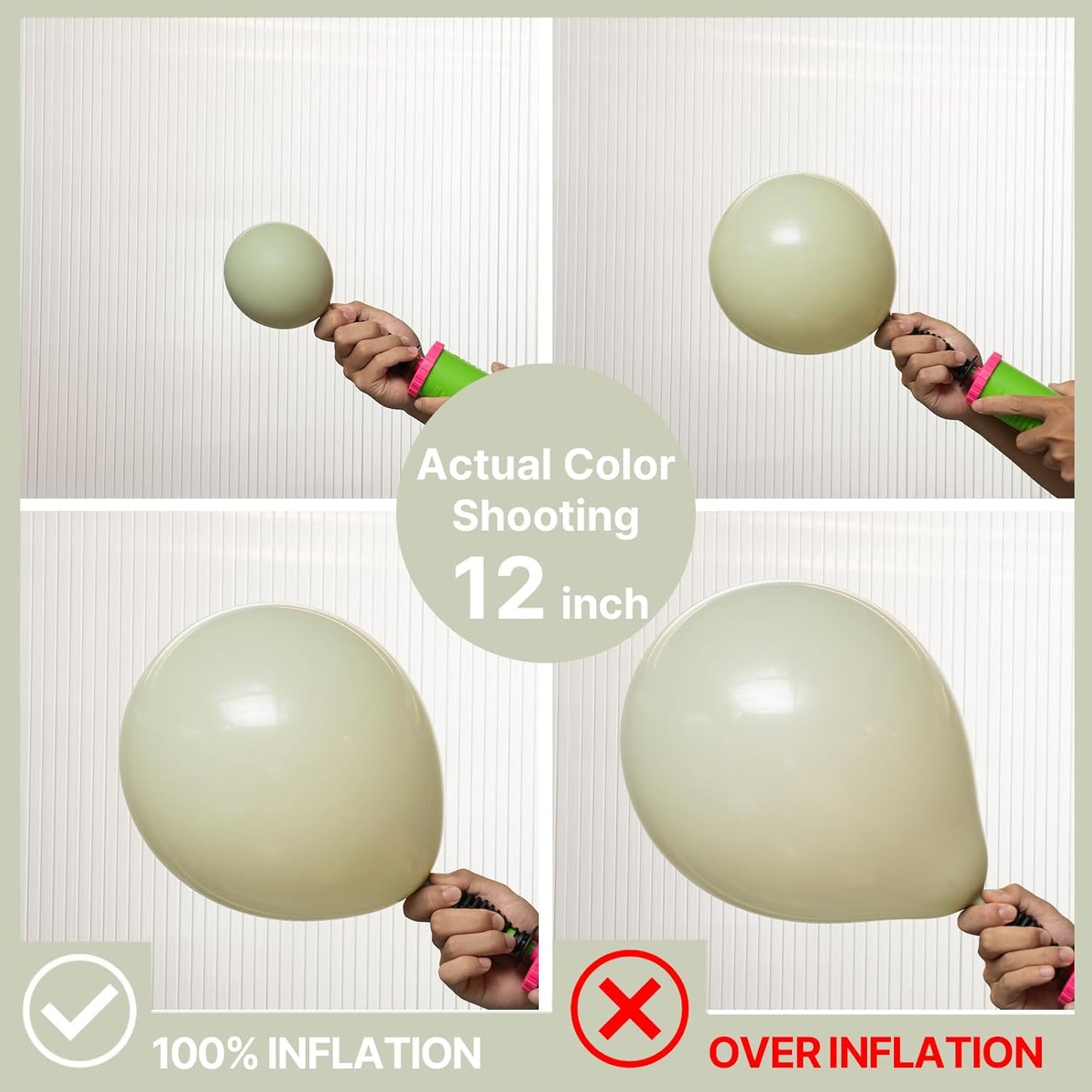 PartyWoo Sage Green Balloons - 50pcs 12 Inch Boho Dusty Olive Latex for Birthday & Wedding Decor