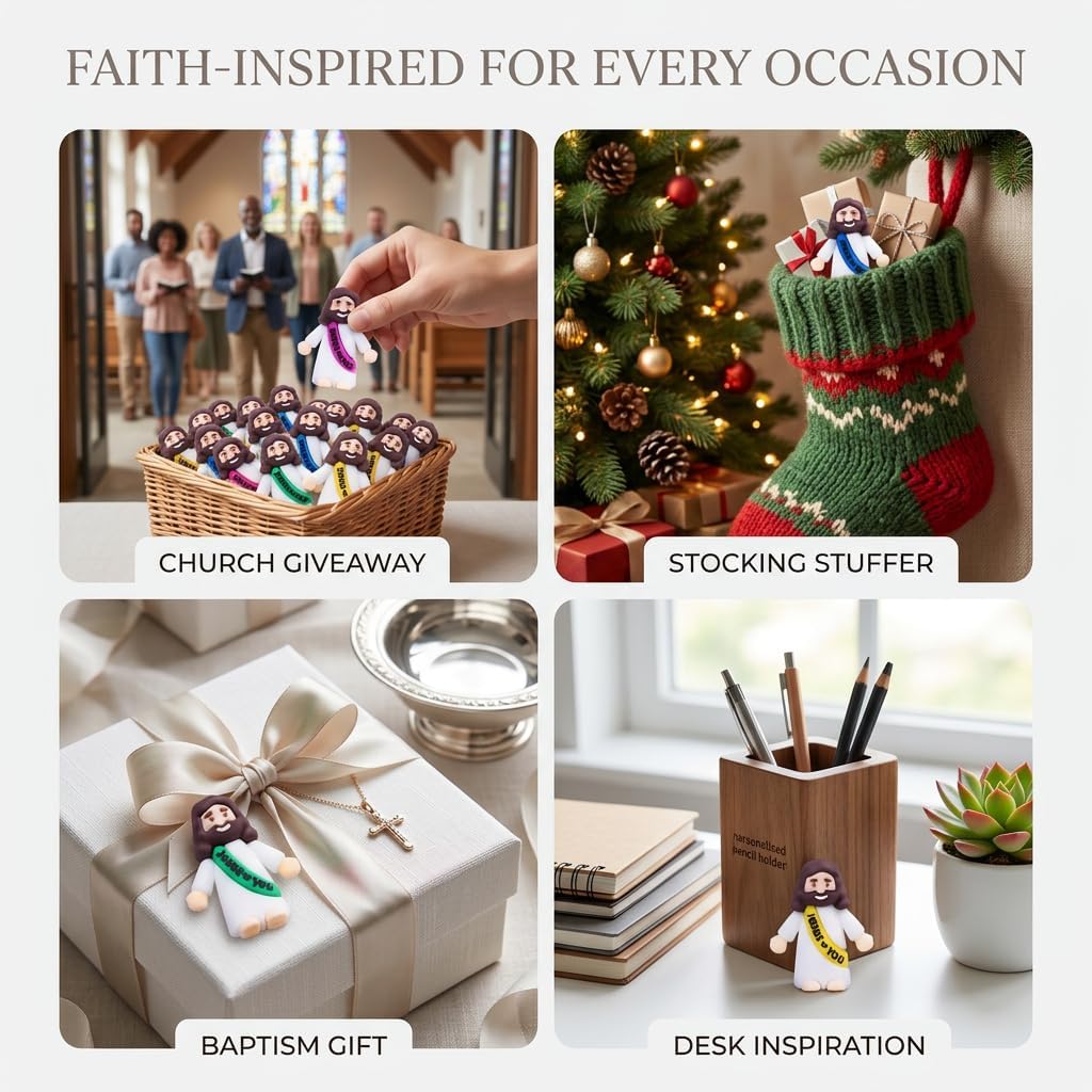 Skiennix 100PCS Mini Jesus Figurines - Perfect Religious Easter Egg Stuffers & Gifts