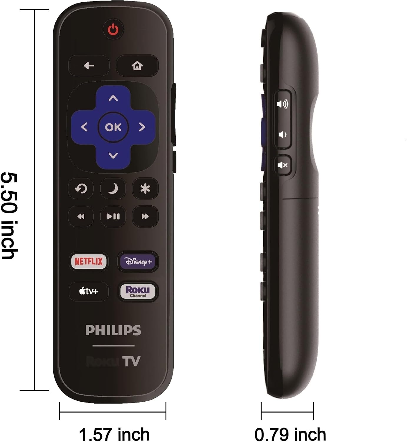 ULTRA PARTS Replacement Remote Control Compatible with All Philips Roku TV Smart TVsOnly Works with Philips Roku TV