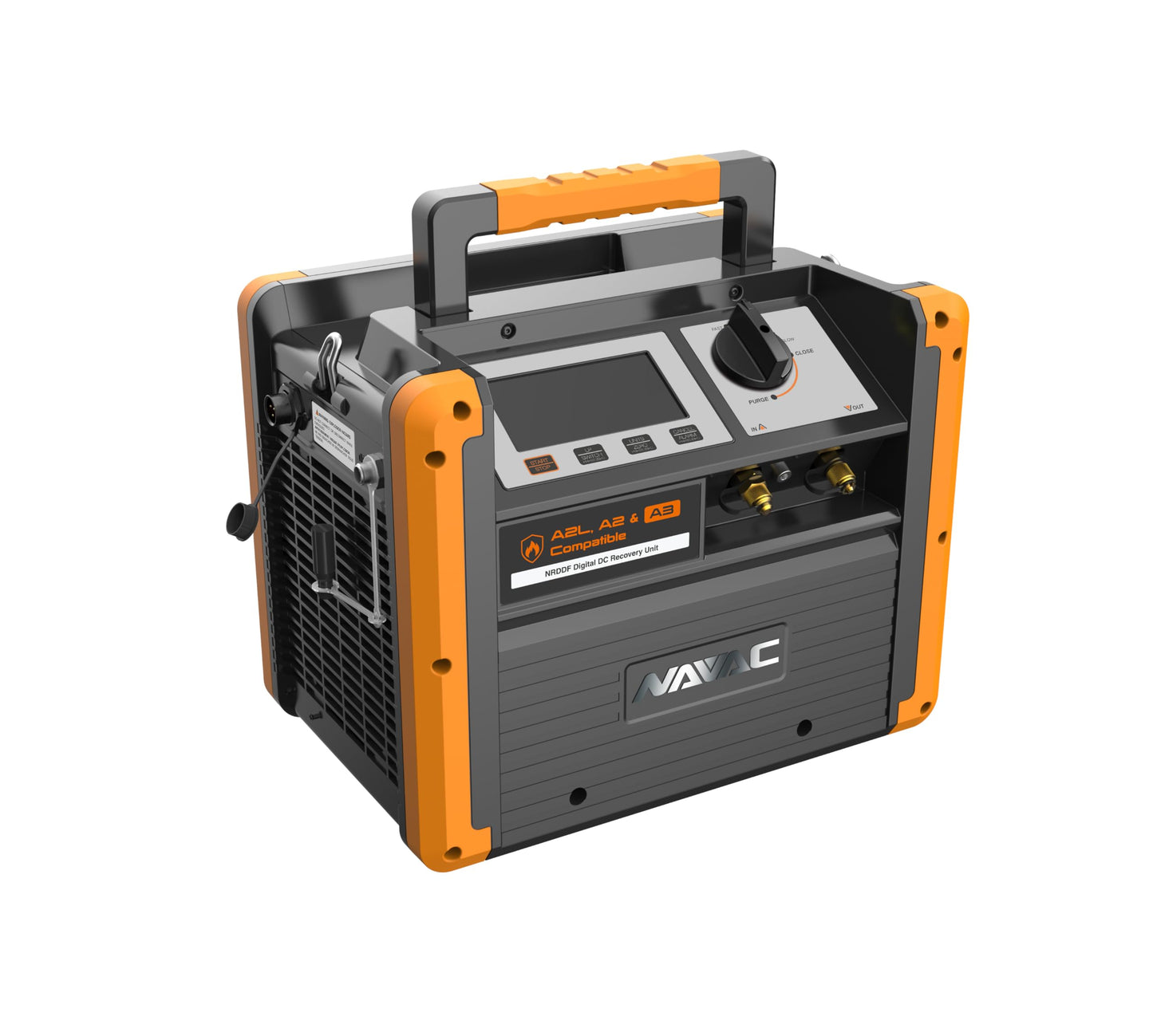 NAVAC Recovery Unit | Twin Cylinder | HVAC Recovery Machine for Flammable Refrigerants | AC Recovery Unit for Freon | Large Backlit Digital Interface | Refrigerant and HVAC System Maintenance