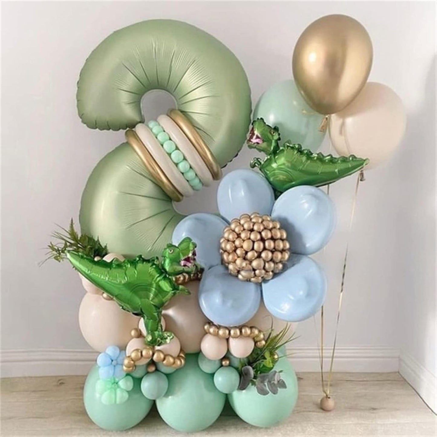 Sage Green Giant Helium Foil Balloons - 40 Inch Number 0-9 for Birthdays & Celebrations