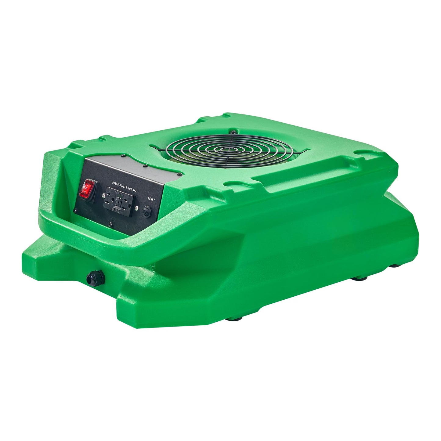 MOUNTO 1/4 HP 1200 CFM Low Profile Air Mover, 2-Speed Carpet Dryer Floor Fan with Dual GFCI Outlets, Stackable Lightweight Blower for Water Damage Restoration (Green)
