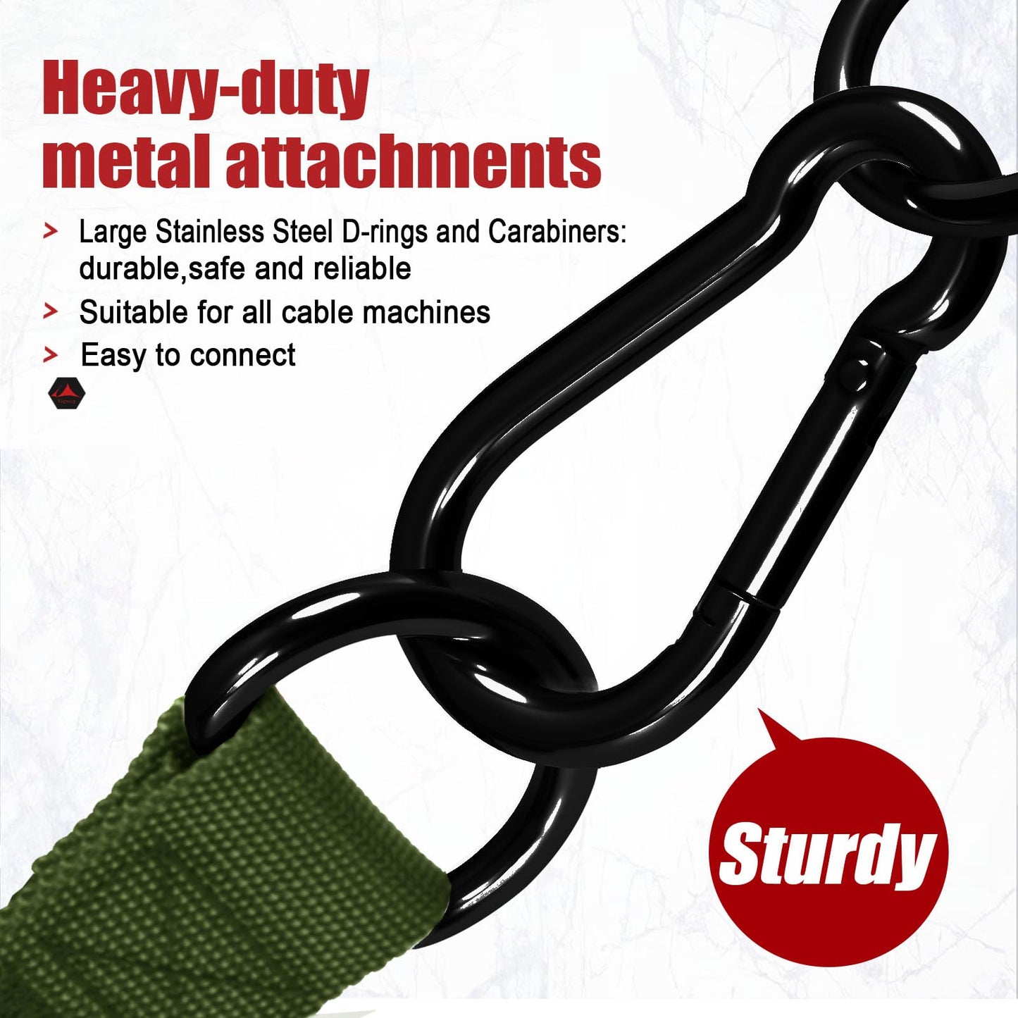 Vigoog Heavy Duty Gym Workout Handle Attachments - Powerful, Comfortable & Anti-Slip Rubber Exercise Grips for Cable Machines, Pulley Systems and Other Fitness Equipments