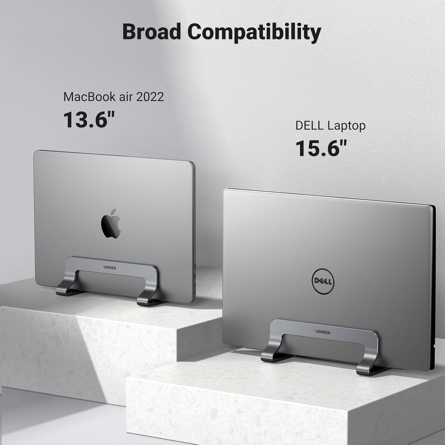 UGREEN 17.3 Inch Vertical Laptop Stand Holder for Desk Compatible with MacBook Pro, MacBook Air Stand Vertical Aluminum