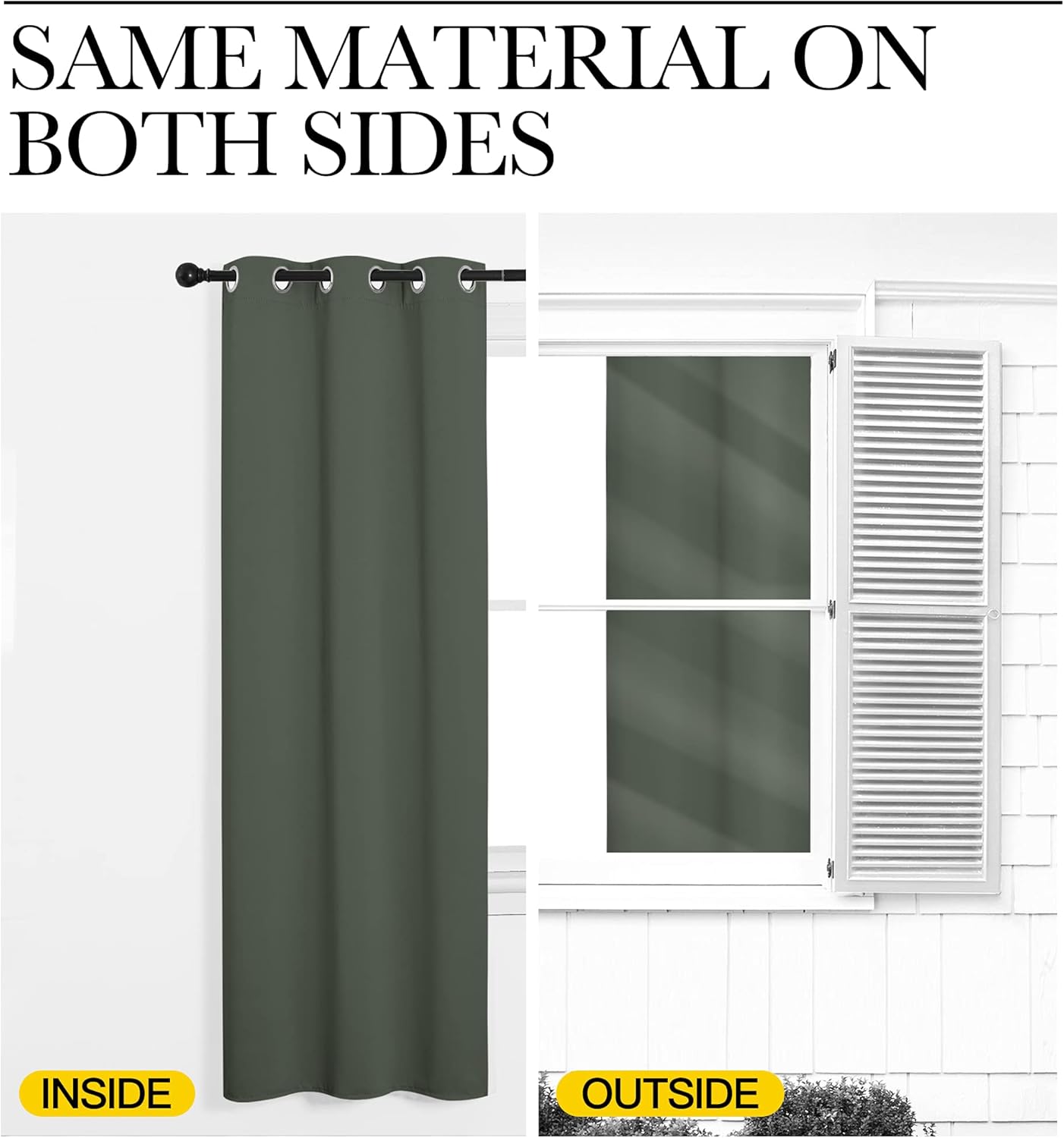 NICETOWN Room Darkening Curtain Panels - Energy-Efficient Toddler Boy Drapes | Dark Mallard, 42" W x 90" L, 2 Panels