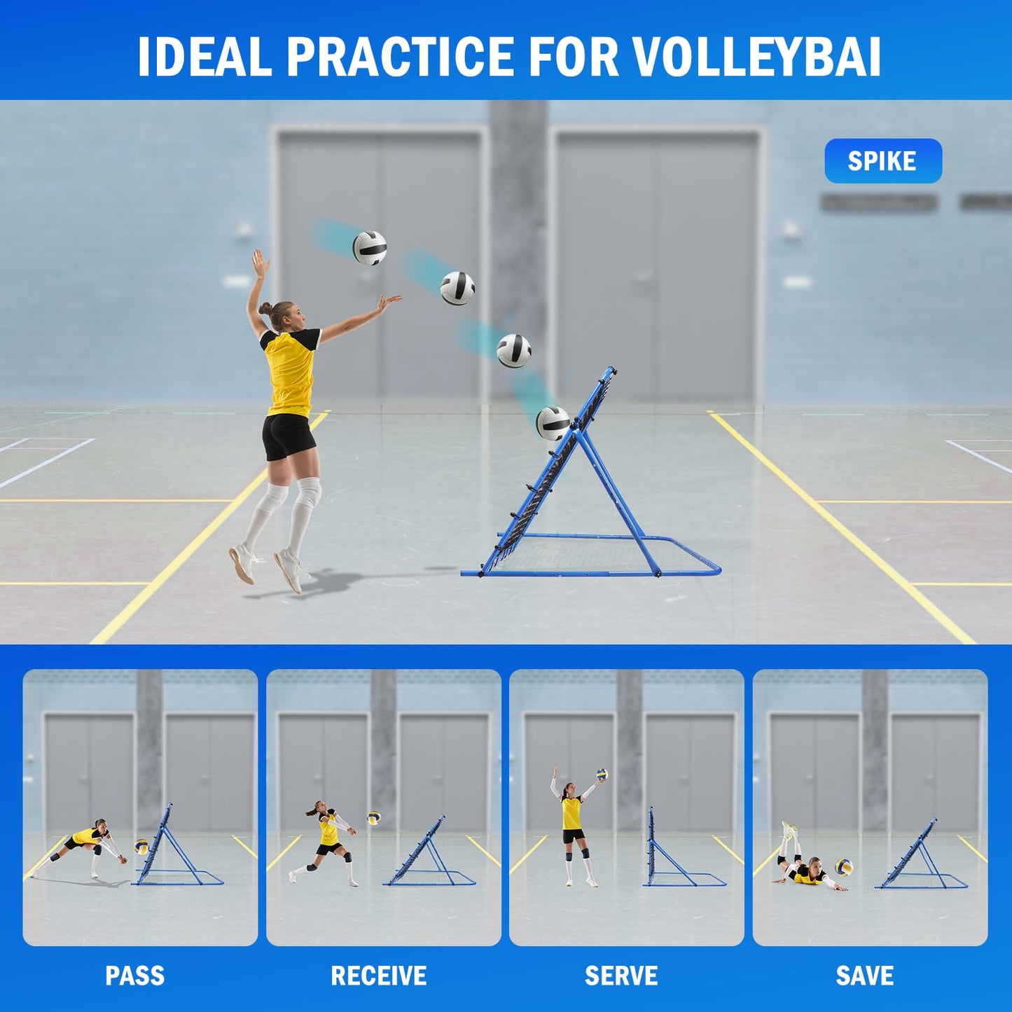 7x4FT Soccer Baseball Rebounder Net, Volleyball Softball Rebound PitchBack Net Quick-Switch Angle Soccer Training for Control, Passing Practice, Lacrosse Bounce Back Rebounder Gifts Trainer Equipment