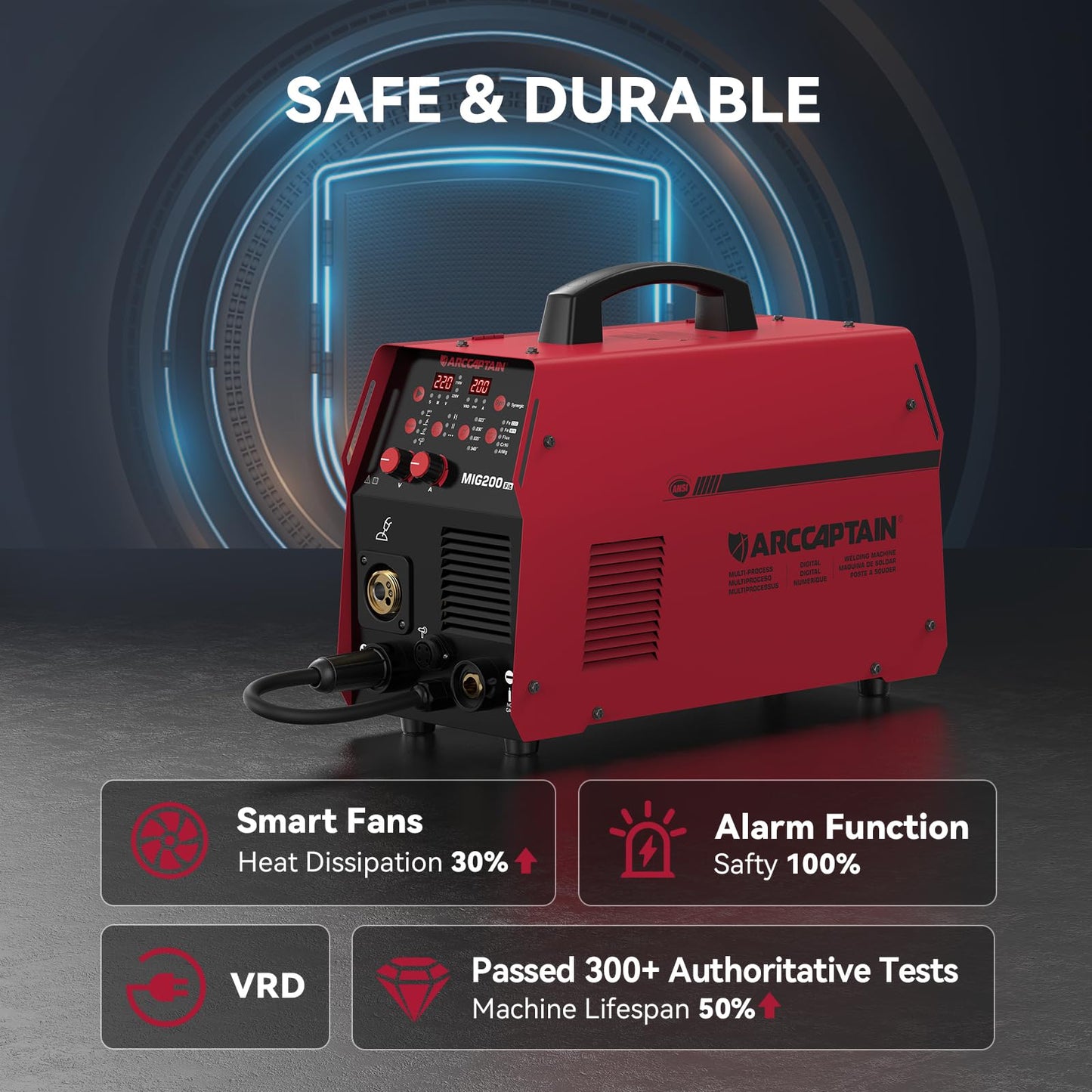 ARCCAPTAIN 6-in-1 Aluminum MIG Welder with E6013 Welding Rod 3/32" 5LB
