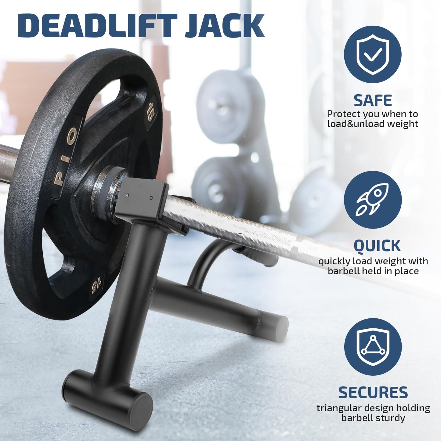 Deadlift Jack Barbell Stand,Barbell Stand for Weight Training Home Gym Easily Unload and Load 600lbs Barbell Plates for Deadlift Exercise (2 PCS)