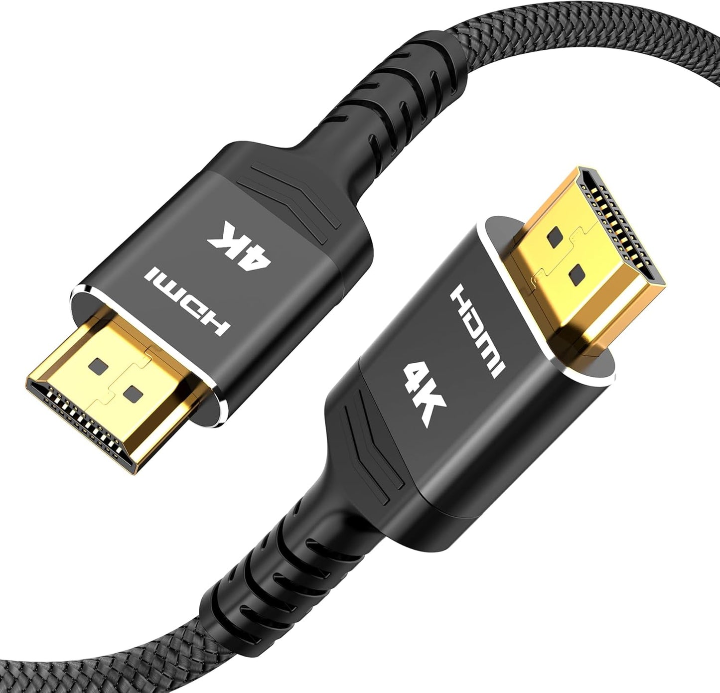 4K 15FT 4K@60Hz 18Gbps 3D, 2.2, PS-5/4/3/4K Highwings Long HDMI Cable - HDR Braided HDMI Cord, High Speed