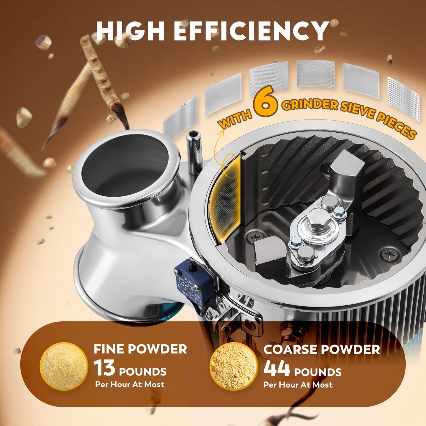 CGOLDENWALL DF-20 Hammer Mill Grinder Commercial Electric Herb Grinder Mill Industrial Automatic Continuous Spice Hammer Grain Mill Pulverizer Capacity 44 Pounds Per Hour 110V Rotate Speed 2840r/min