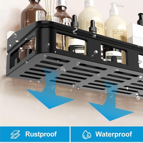 ELLO&ALLO Shower Caddy | Rustproof Stainless Steel Adhesive Shelves - Large Capacity, No Drilling, 2 Pack