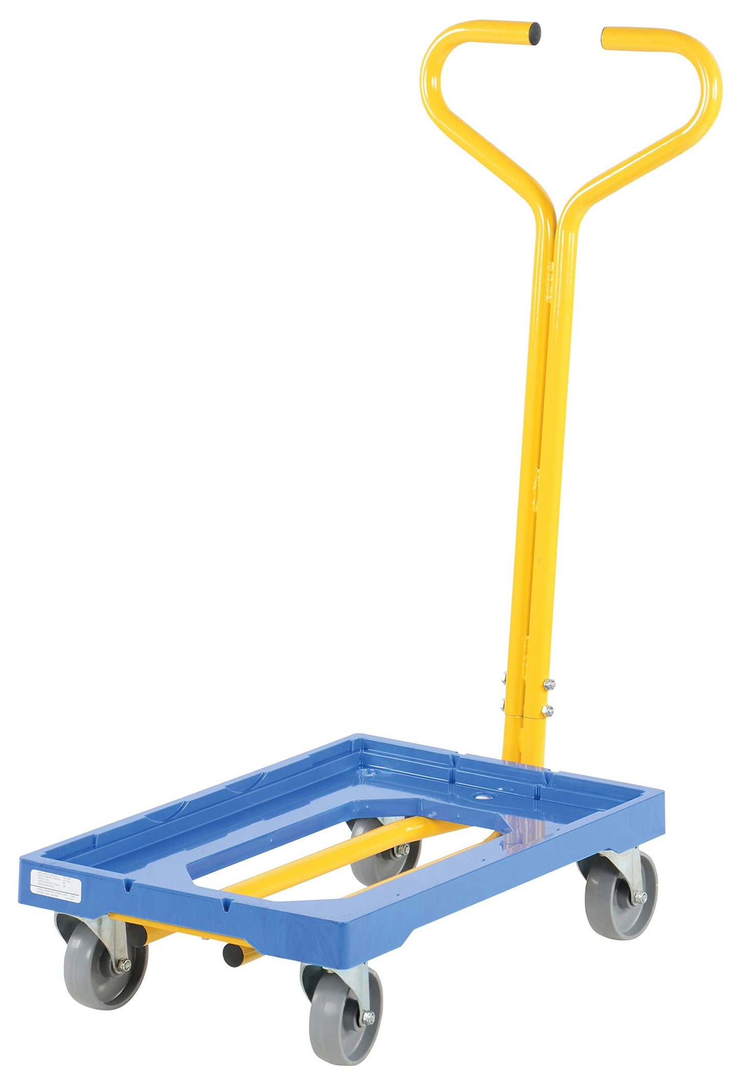 Vestil PDH-1624 Polyethylene Dolly with Handle 24-1/2 In. x 16 In. x 37-1/2 In. 500 Lb. Capacity Blue