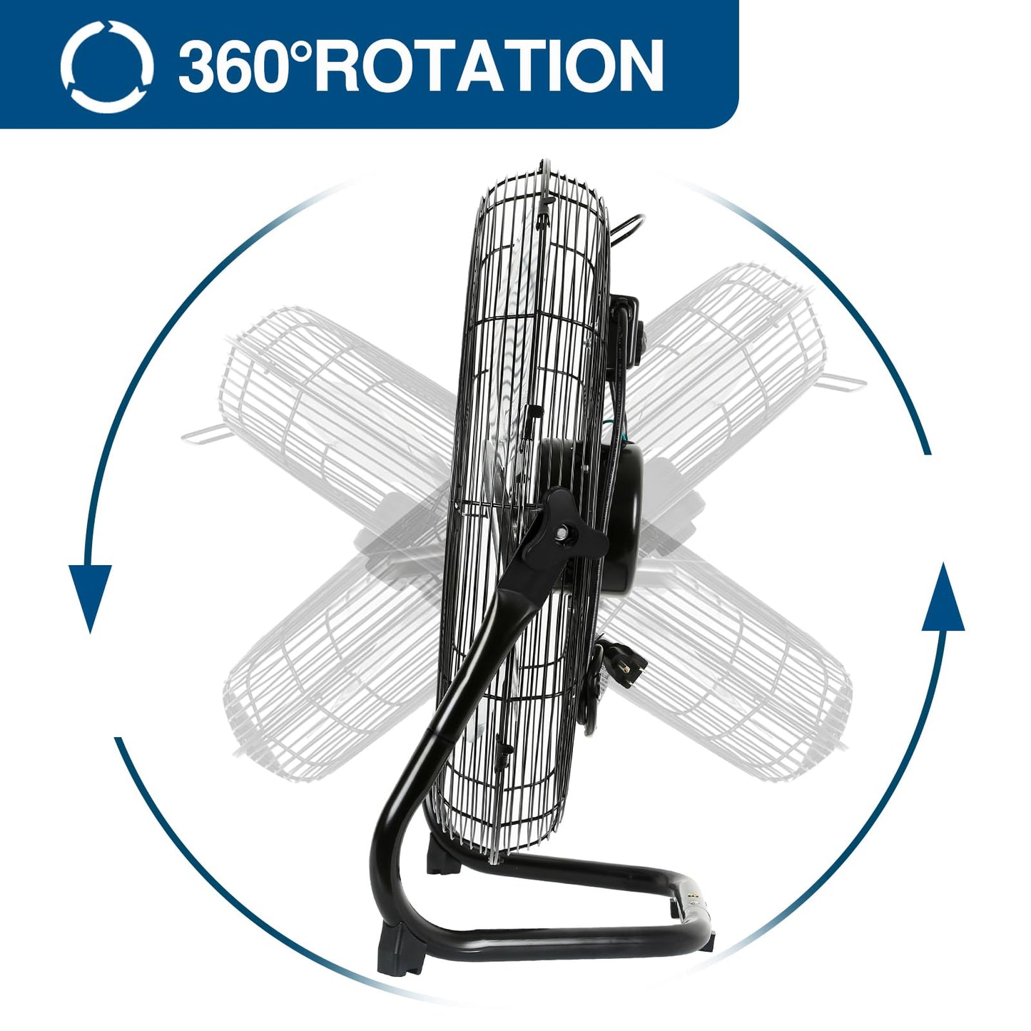 BILT HARD 4600 CFM 20" High Velocity Floor Fan, 3-Speed Heavy Duty Metal Fan with Wall-Mounting System, Industrial Shop Fan for Commercial, Garage, and Greenhouse, 2 Pack