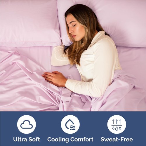 Cal King Size 4-Piece Sheet Set - Comfy Cooling Bed Sheets | Hotel Luxury Bedding - Light Pink