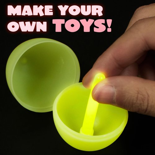JOYIN 200 Pcs Easter Egg with 300 Pcs Easter Glow Sticks, Glow in the Dark for Kids Easter Basket Stuffers, Easter Egg Hunt Party Favors Classroom Decorations Supplies