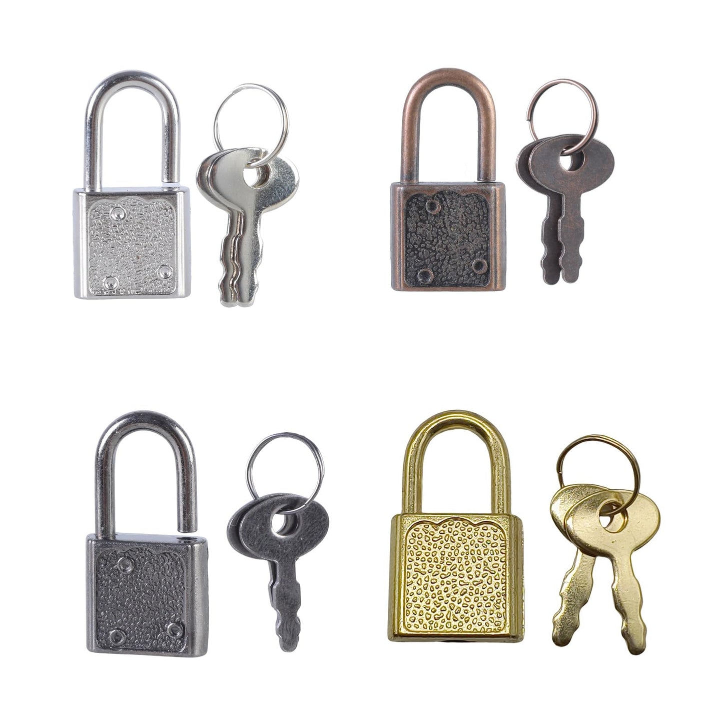 RGYBAO 5Pcs Zincs Alloy Padlock Portable Suitcases Locker Securing Lock Small Luggage Box Lock with Key Diaries Padlocks Key Lo
