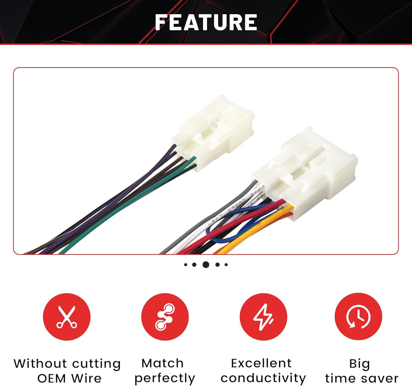 1992-2019 4Runner RAV4, 2014-2018 RED WOLF Car Radio Wiring Harness W/Pre-Install Wire Connector Butt for Toyota Camry