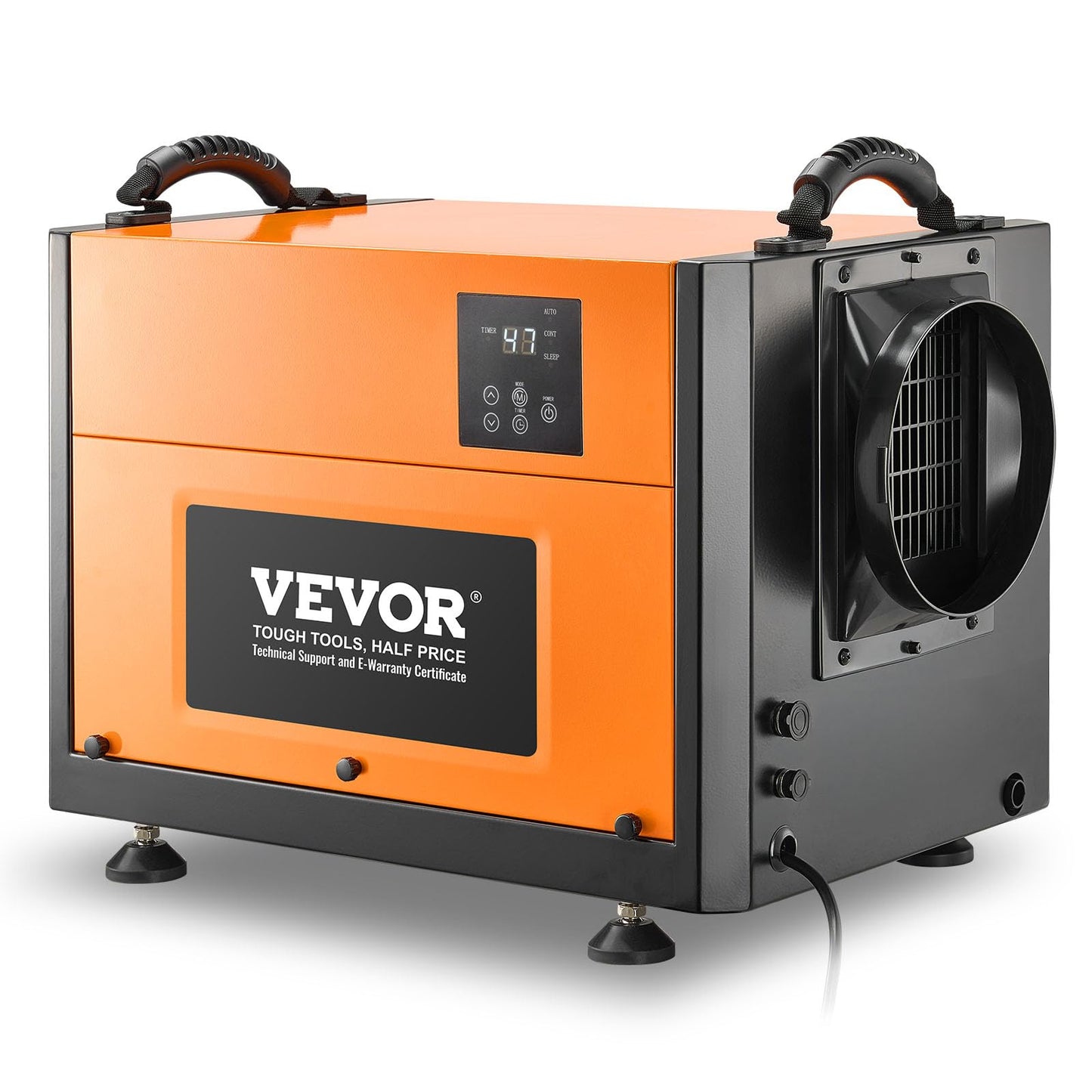 VEVOR 125 Pints Commercial Dehumidifier with Drain Hose, Portable Crawl Space Dehumidifiers for Basement Storage Room Industrial Grade, Auto Defrost/Drainage, Heavy-duty Galvanized Steel, LED Indicate
