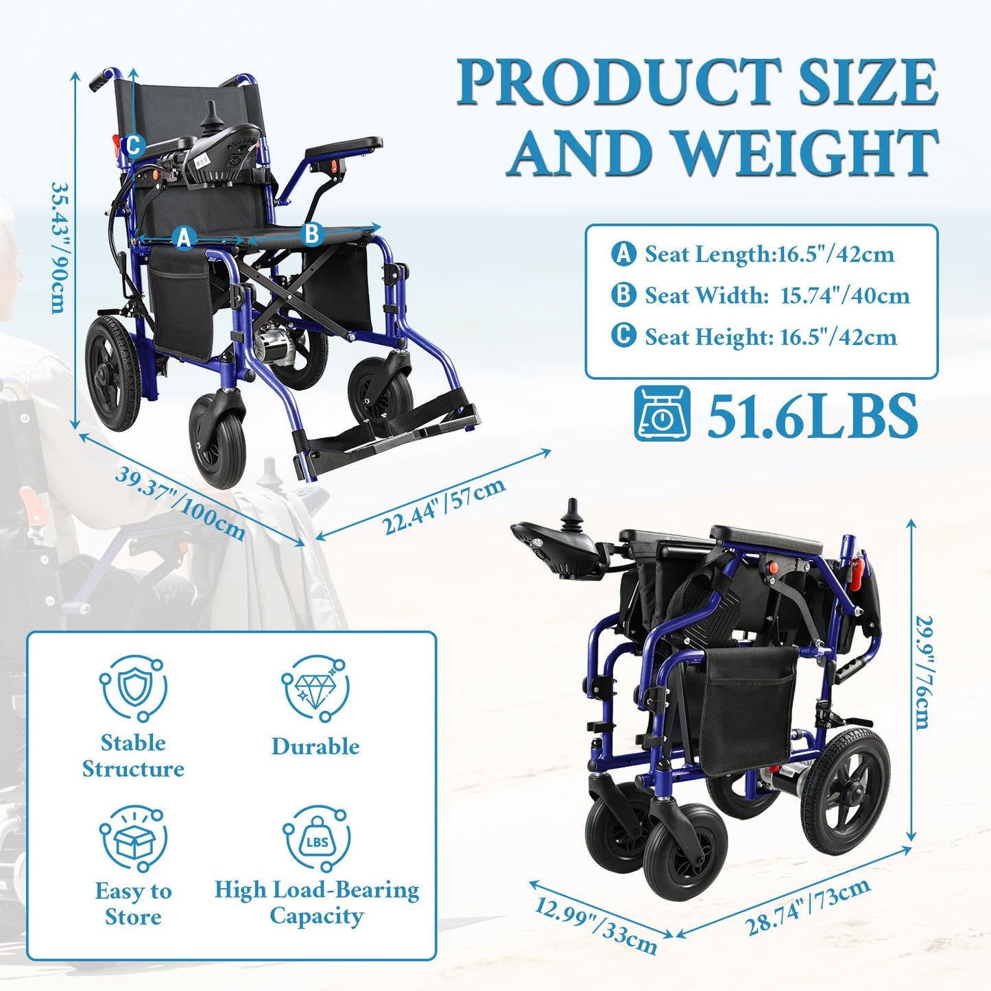 YF001 Zygenair Electric Wheelchair 330Lbs Capacity Durable Electric Wheelchairs for Adults, Lightweight Motorized Wheelchair with 12Ah Lithium Battery, Foldable Power Wheelchair (Purple, Standard)