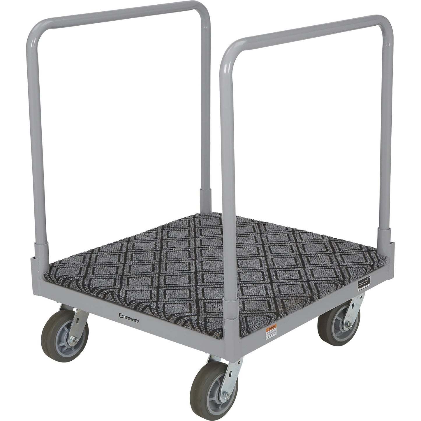 Strongway 4-Wheel Cart with Carpeted Deck, 1600-Lb Capacity, Heavy-Duty Steel Panel Dolly Mover, Rolling Platform Truck with 6-Inch TPR Swivel Casters & Dual Side Handles for Moving