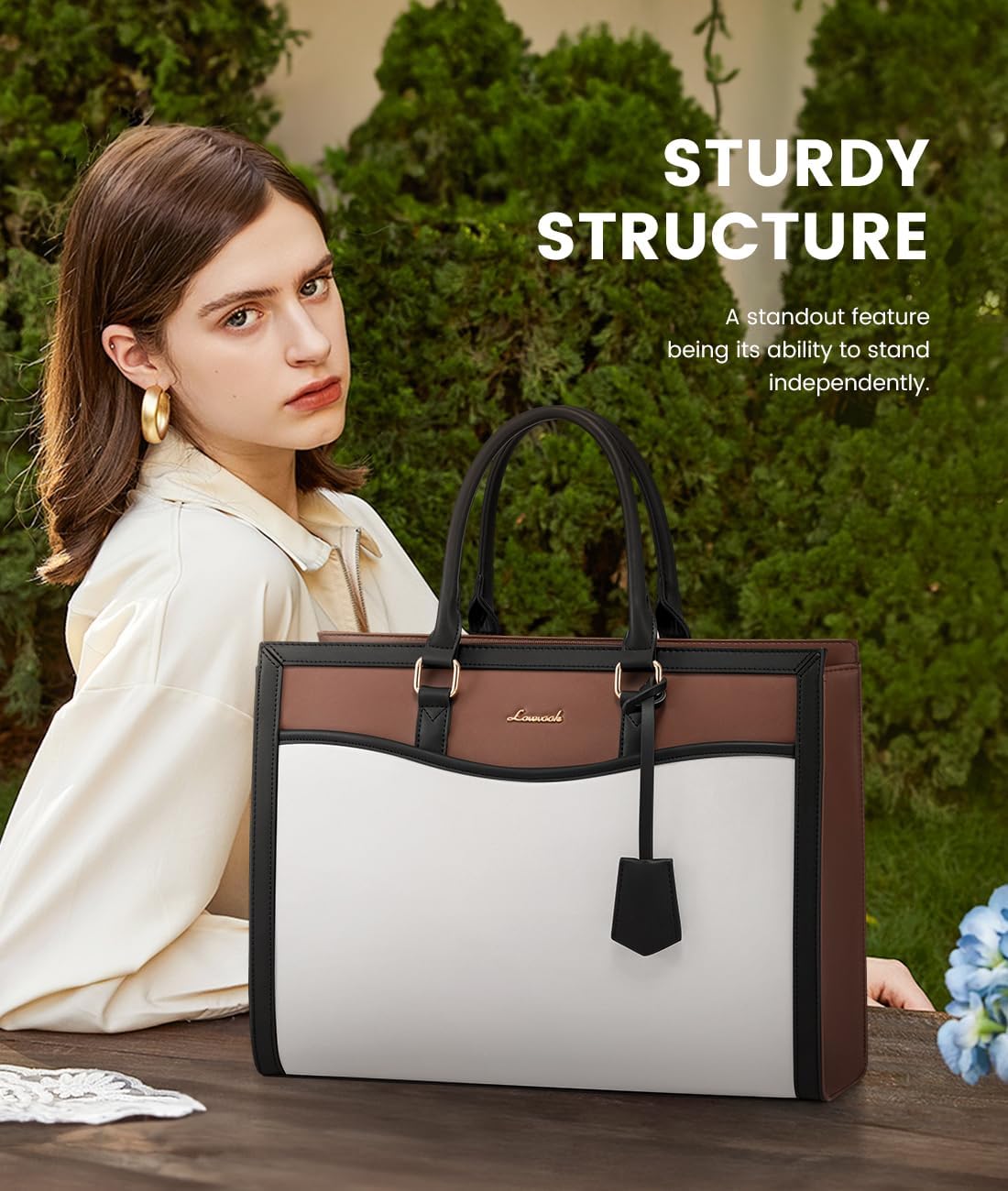 15.6 inch LOVEVOOK Laptop Tote Bag for Women, Office Work Bag Briefcase fit for Laptop, Large Capacity Teacher Bag