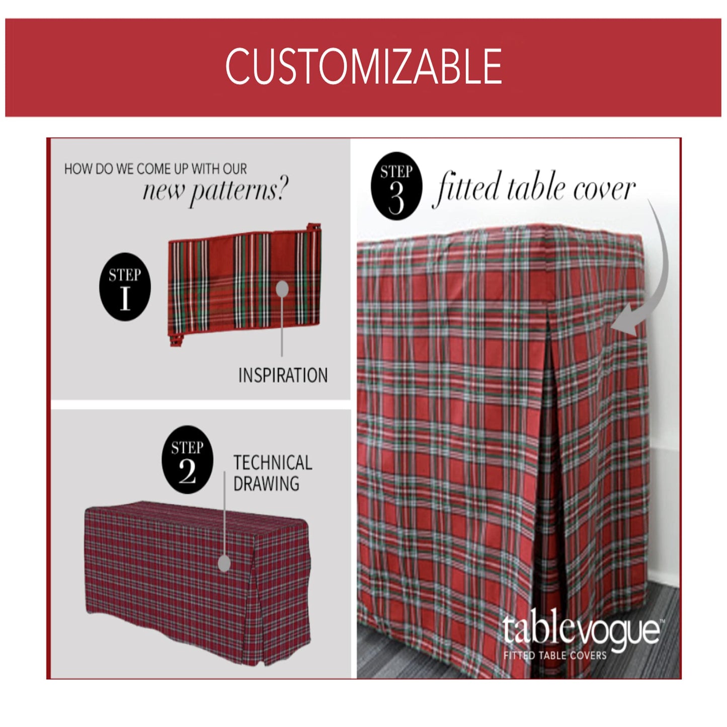 Tablevogue Full Length Fitted Machine Washable Event Tablecloth Cover 30+ Colors and Sizes, Royal, 72-Inch Round