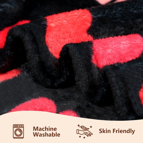 Fleece Throw Blanket for Couch - Pink Heart Soft Flannel Blanket for Bed, Cozy Lightweight Blanket, for Women, 50x60 Inches