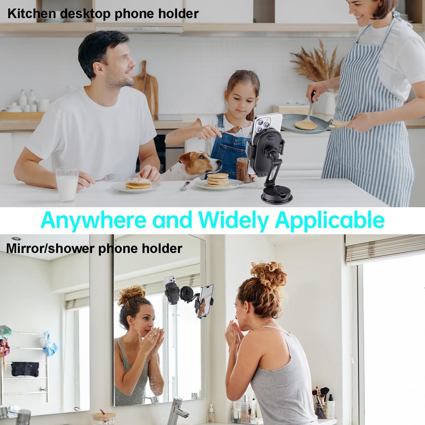 AiHiwvol [360 Universal Vacuum Phone Holders for Your Car Rotation Metal Holder] Upgraded Suction Cup Phone Mount