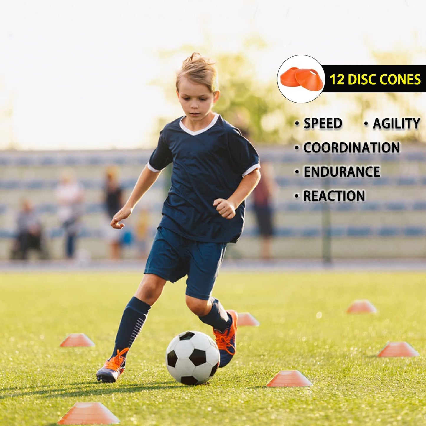 ENDIESS Agility Ladder Set 20ft, 4 Hurdles, 12 Soccer Cones, Jump Rope & Running Parachute - Speed Agility Training Equipment for Soccer Fitness Kids Youth Adults