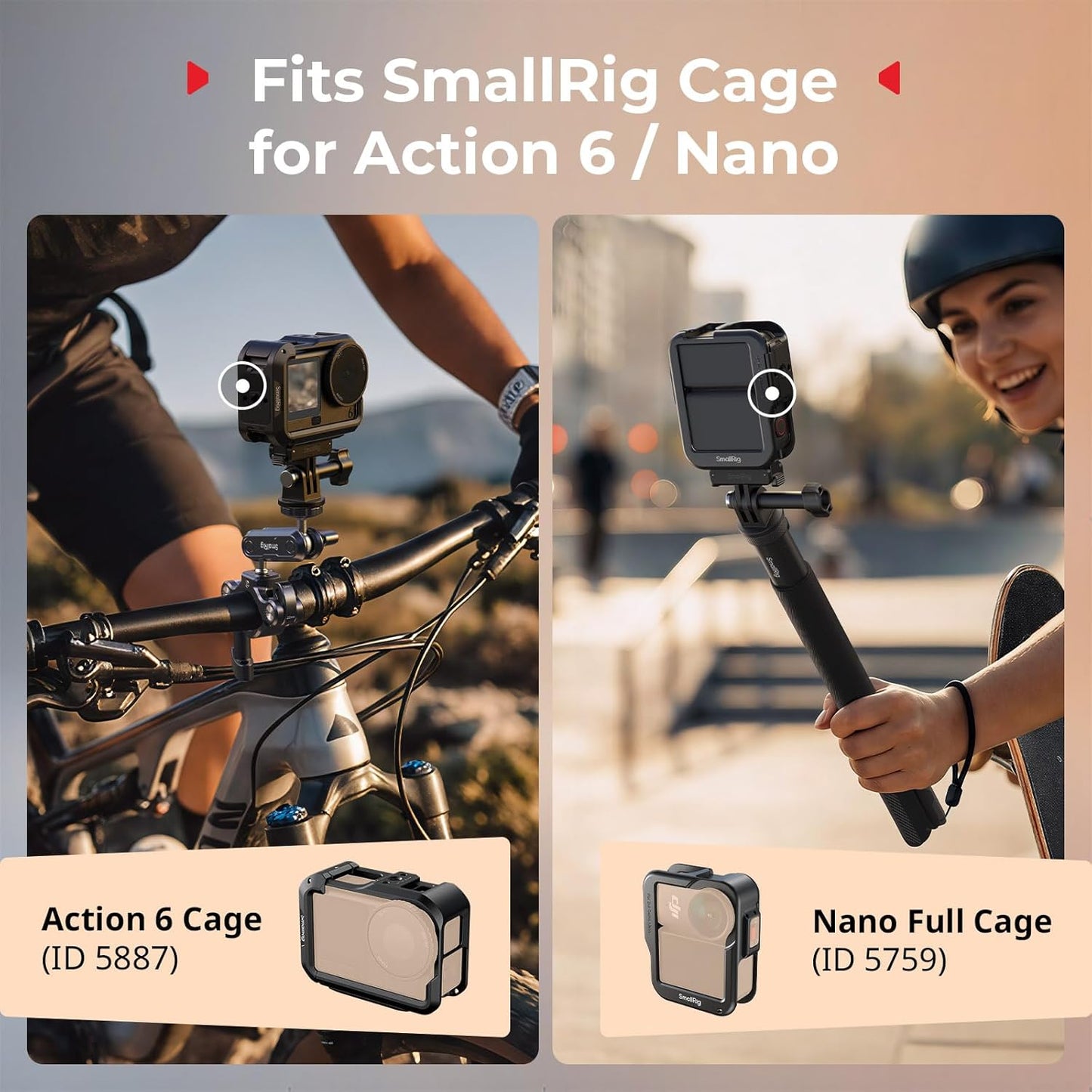 SMALLRIG 6 6 2 2-Prong Action / Nano Magnetic Quick-Release Adapter Mount for DJI Osmo Action / Osmo Nano, PCS