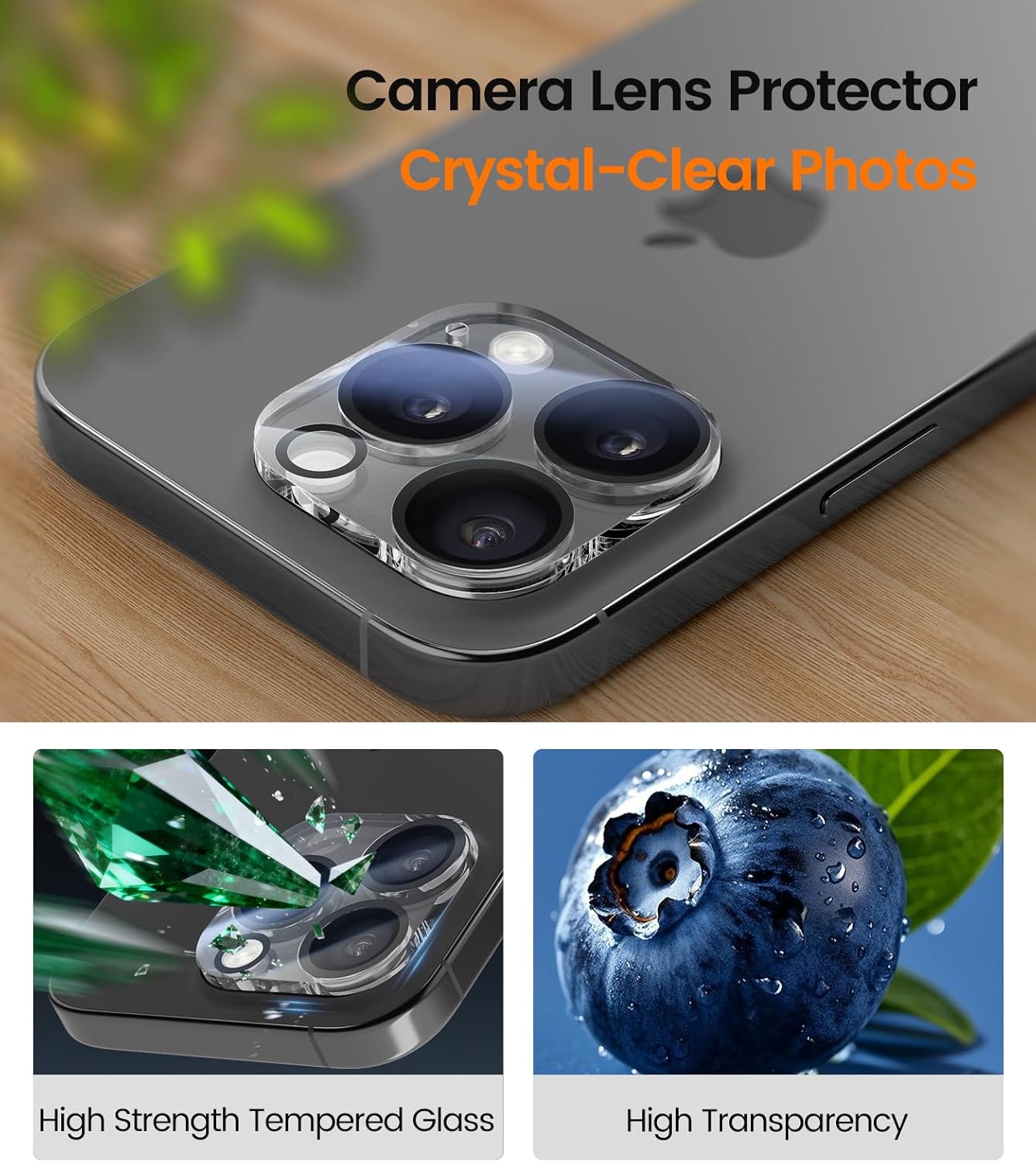 4 Pack 16 2-Pack Protector[99.99%HD Clear][9H Touch][Anti-fingerprint],4+2 iGluz for iPhone Pro Max Screen Protector