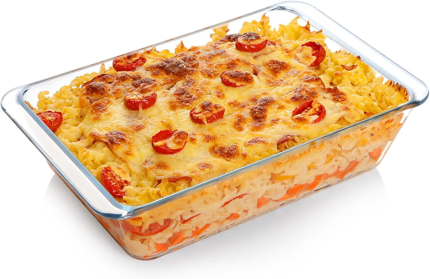 NUTRIUPS 3.7QT Rectangular Deep Glass Baking Dish - Durable Oven Bakeware for Casseroles