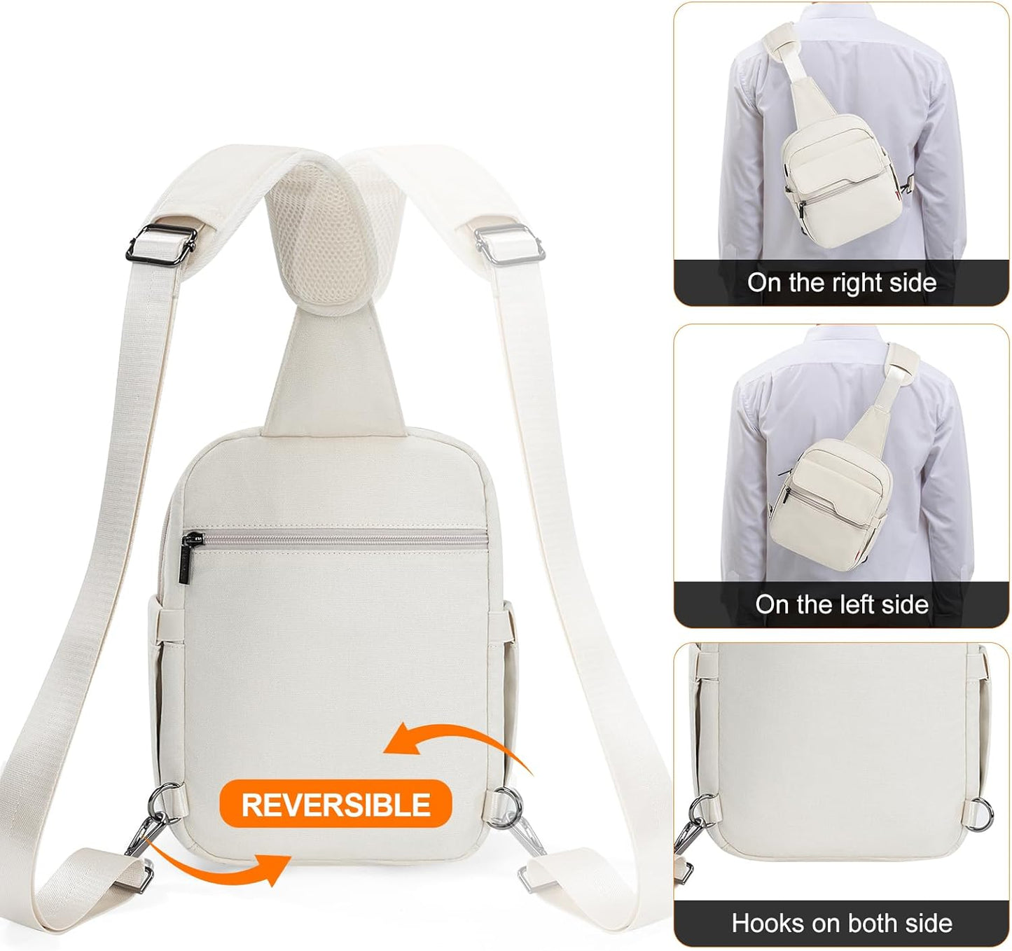 Cwatcun Camera Bag Small Compact Camera Sling Case, Waterproof Canvas Crossbody Camera Bag with Rain Cover, Travel