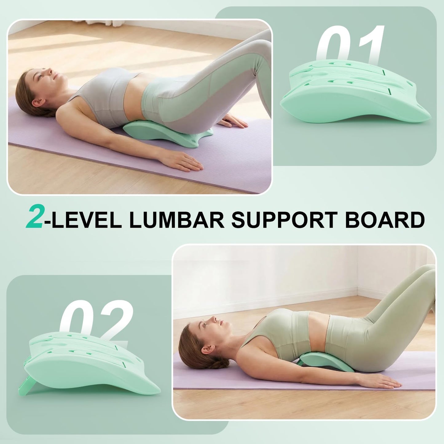 NuuGym Calf Stretch Board & Back Stretcher – Adjustable Slant Board,Lumbar Pillow,and Foot Rest 4-in-1 for Deep Muscle Relief,Post-Workout Recovery and Injury Prevention
