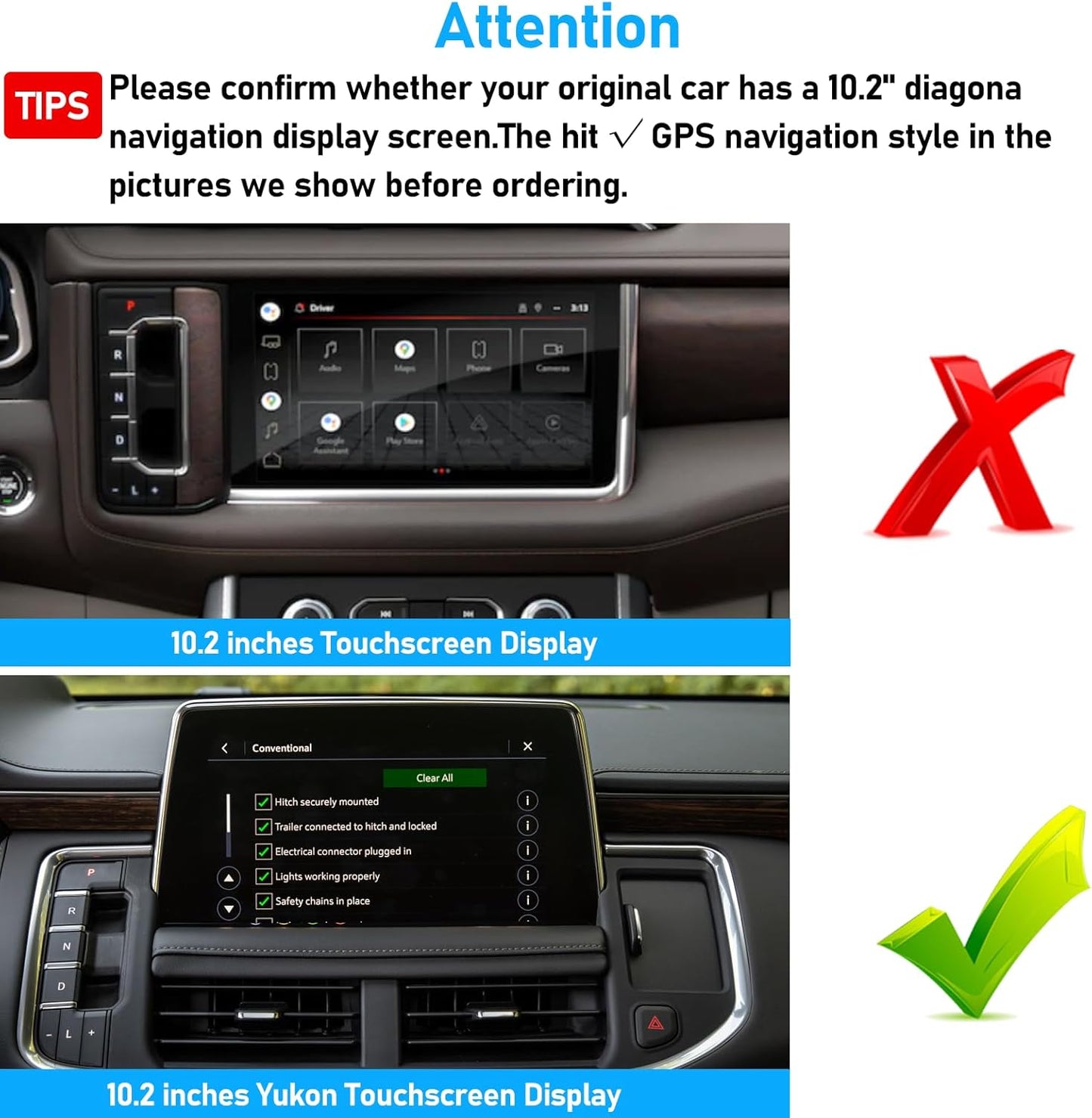 APESER 2021-2024,Cell 10.2 inch Screen,360 Magnetic Phone Holder Mount Compatible with Chevy Suburban Tahoe/GMC Yukon