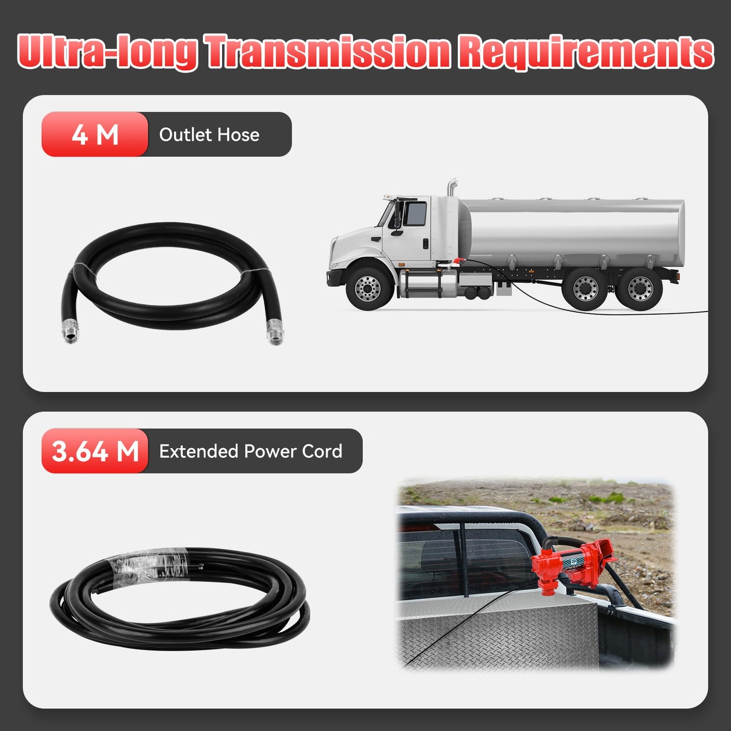 Fuel Transfer Pump, 12V / 20 Gpm, Explosion-Proof Fuel Pump with Elbow Connector, Diesel Transfer Pump, for Gasoline, Diesel, Kerosene, Ethanol & Methanol Blends, and Biodiesel