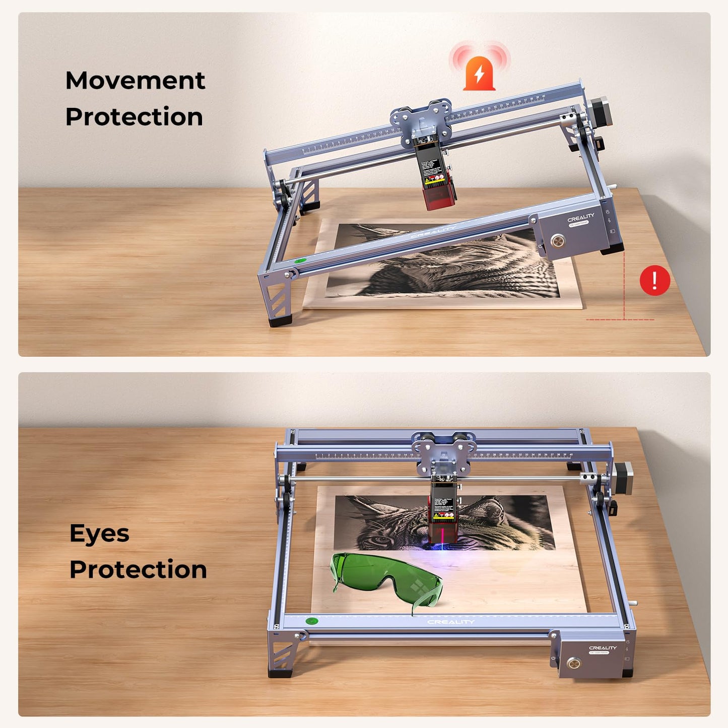 Creality Falcon 5W Laser Engraver Machine, 72w High Precision 0.06mm Laser Cutter and Engraving Machine for Wood Leather Acrylic Glass, 10000mm/min, Offline Usage, Working Area 400 * 415mm