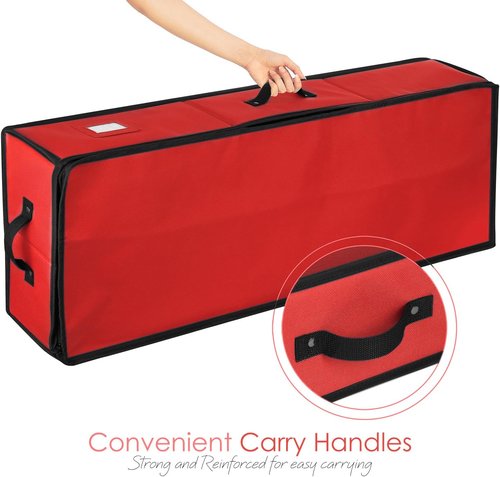 Hearth & Harbor Wrapping Paper Storage Container - Tear-Proof Christmas Gift Wrap Organizer | Fits 22 Rolls, Red