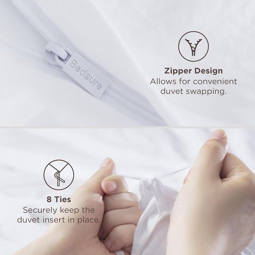 Bedsure Pink Duvet Cover Set - Extra Soft Prewashed Cotton-Like Polyester | Twin/Twin XL Size, 2 Pieces