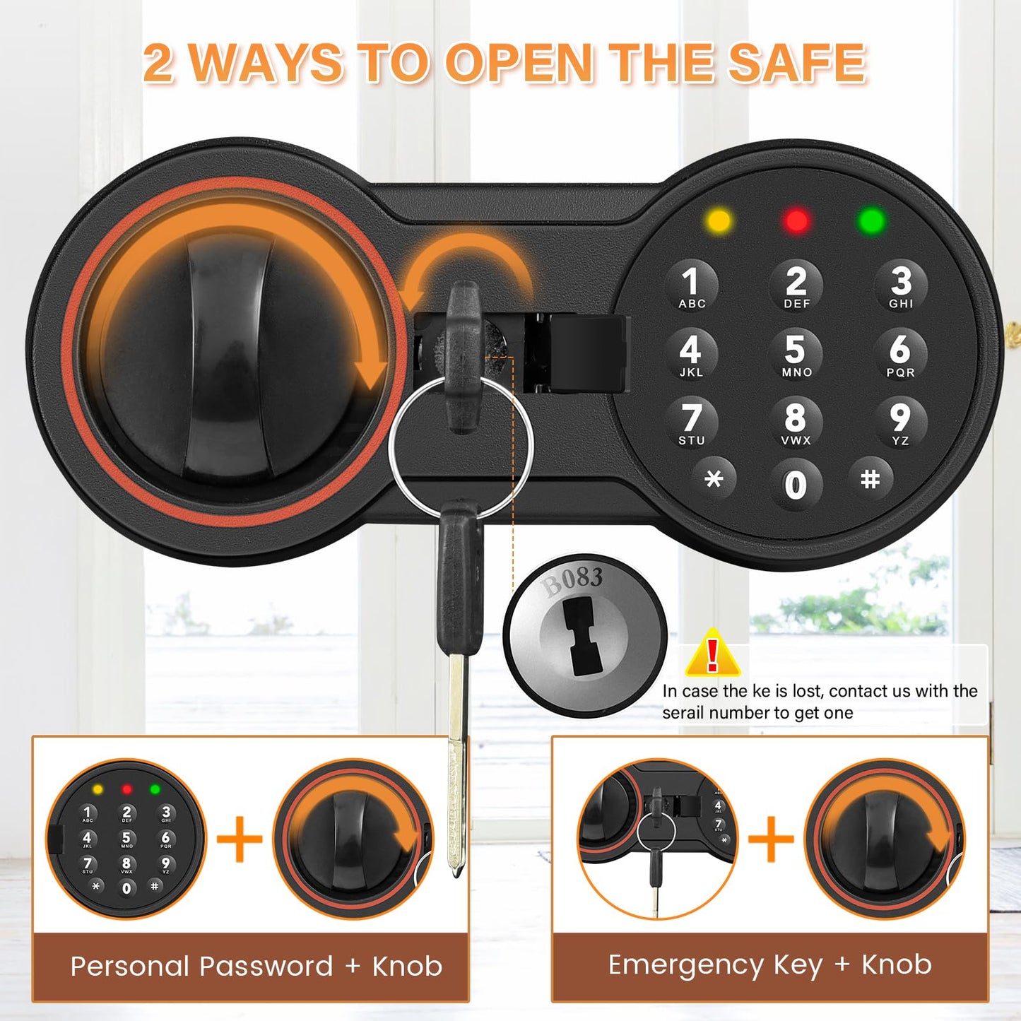 [19.7" Tall] Large Home Safe Box, Anti-theft Safes with Dual Alarm System, Digital Keypad and Spare Keys, Wall/Floor Mountable, Fire Proof Safe for Home Money Firearm Documents Medicines
