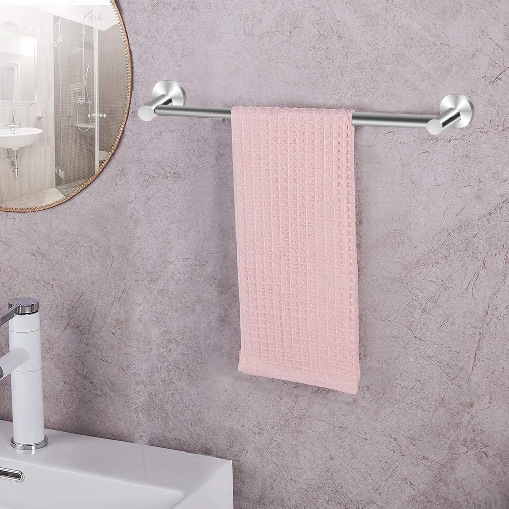 MGahyi Towel Racks for Bathroom-Adjustable Towel Holder(13.18inch-24inch) Sturdy and Rustproof Towel Bar Wall Mounted, Single Towel Bar Rod for Bathroom Accessories(1Pack,Silver)