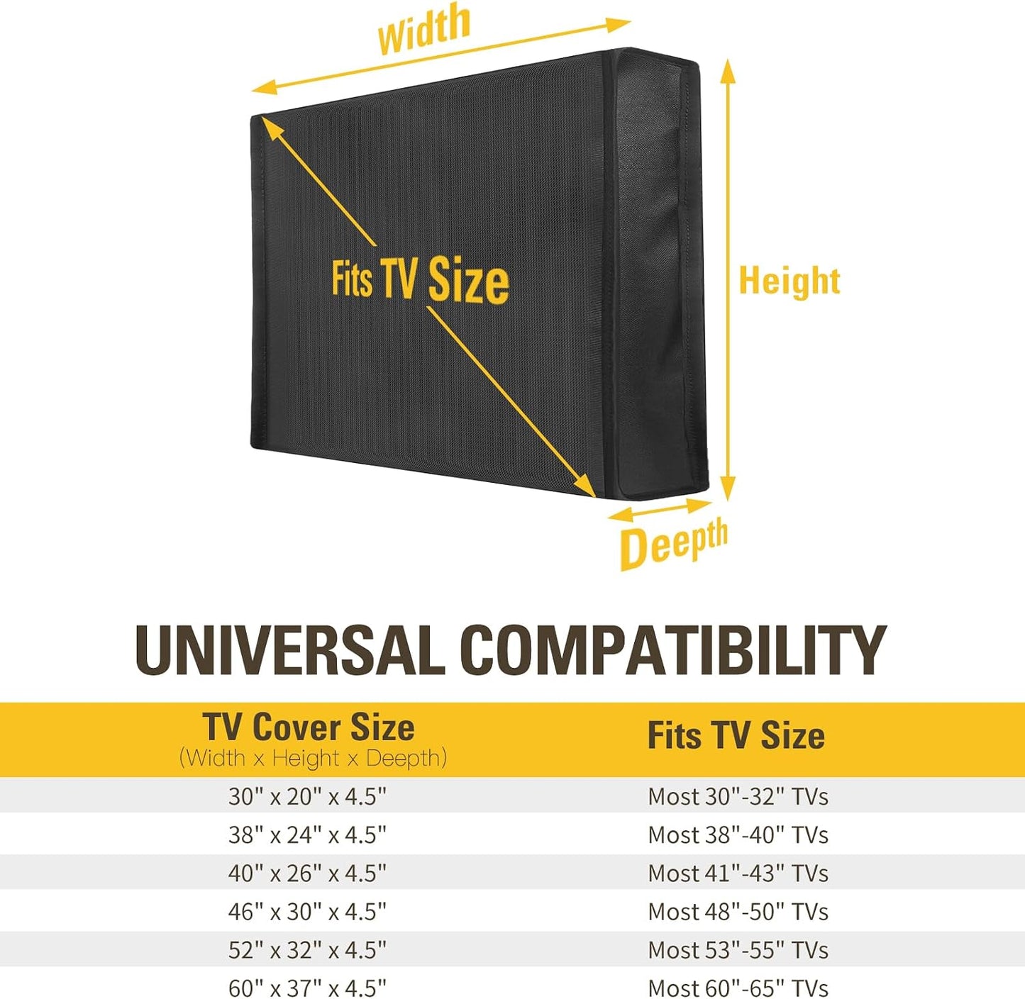 30-32 inch Mounting Dream Outdoor TV Cover Weatherproof with Bottom Cover for TV, Waterproof and Dustproof TV Screen