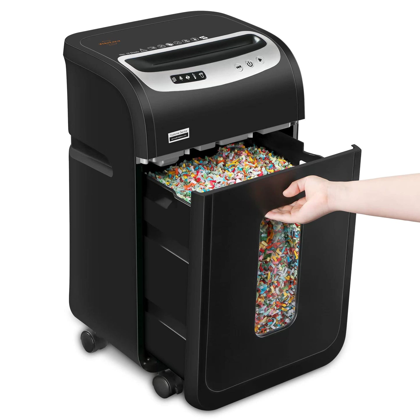 VidaTeco 18-Sheet Paper Shredder for Home Office Heavy Duty, 60-Minute Micro Cut P-4 Security, Auto-Reverse Anti-Jam System, Shreds Staples/CD/Credit Cards, 7.9-Gallon Pullout Bin & 4 Casters (ETL)