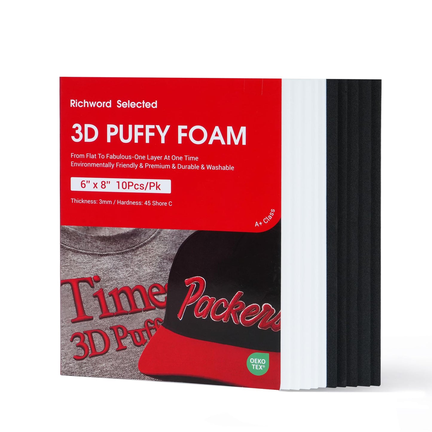 3D Embroidery Puffy Foam+ Cut Away Stabilizer 12" x 50 +60 Colors Embroidery Thread+ Magsnap Bobbins