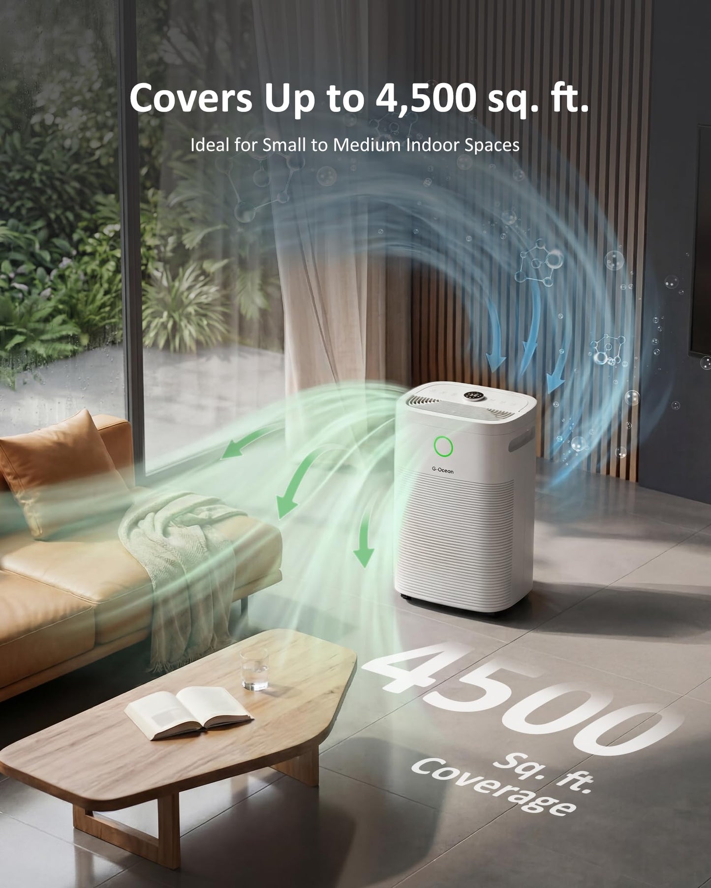 80 Pints/Day Compressor Dehumidifier for Home up to 4,500 Sq.Ft, Dehumidifier with Drain Hose, Humidity Control, 3 Modes, 24H Timer, Water Tank, Child Lock for Bathroom, Basement, Bedroom