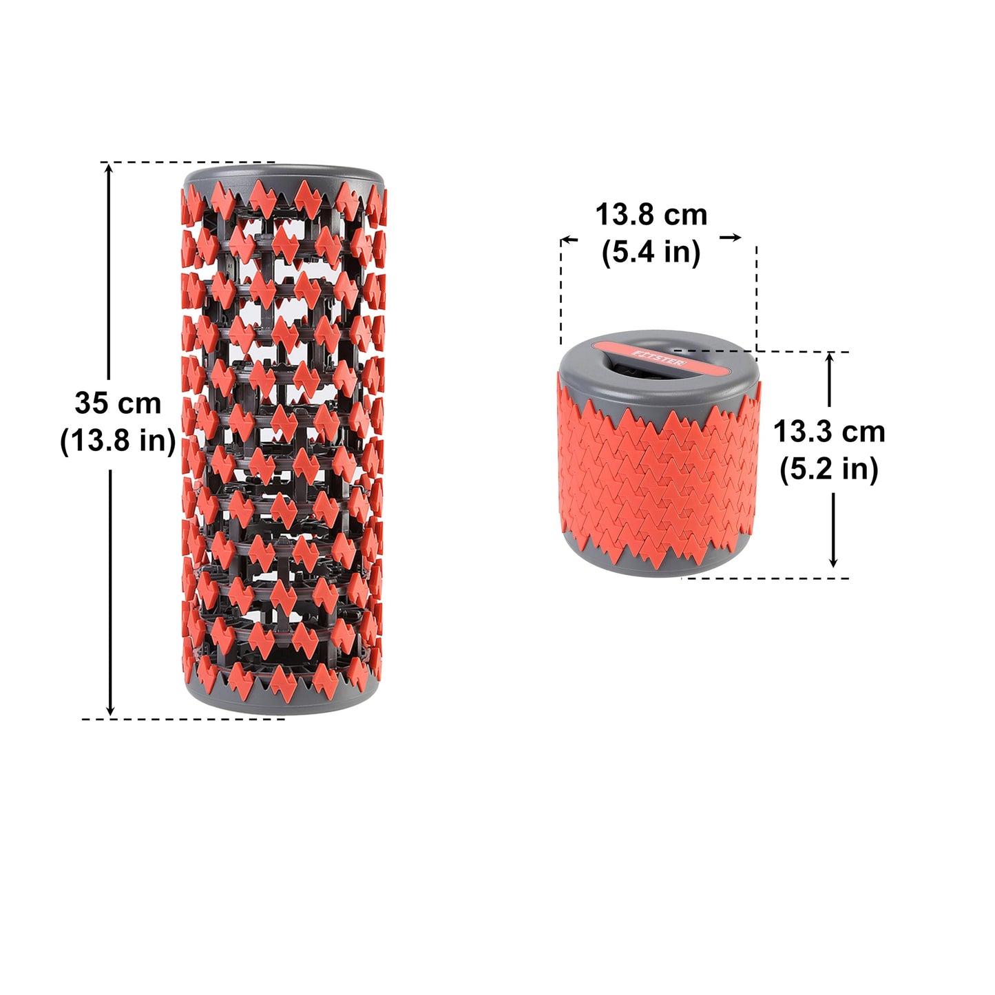Collapsible Foam Roller for Exercise and Recovery (13 Inches), Easily Portable at 5.5 inches (Red)