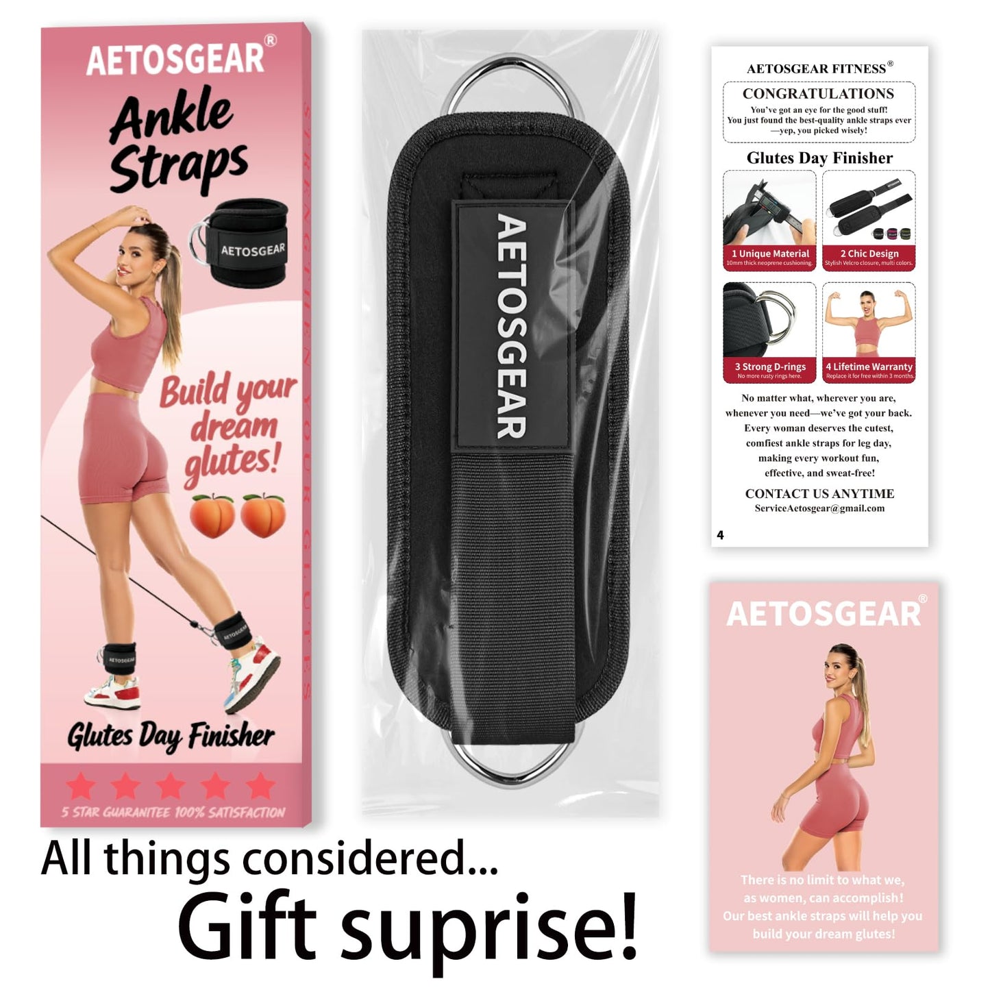 Ankle Straps For Cable Machines Women,Kickback Ankle Strap,Ankle Cuff Cable Attachment,Gym Glutes Workout Strap,Leg Extension Straps,One Size Fit All Premium Padded Cuffs Super Comfort Fitness (01-Black, Single)