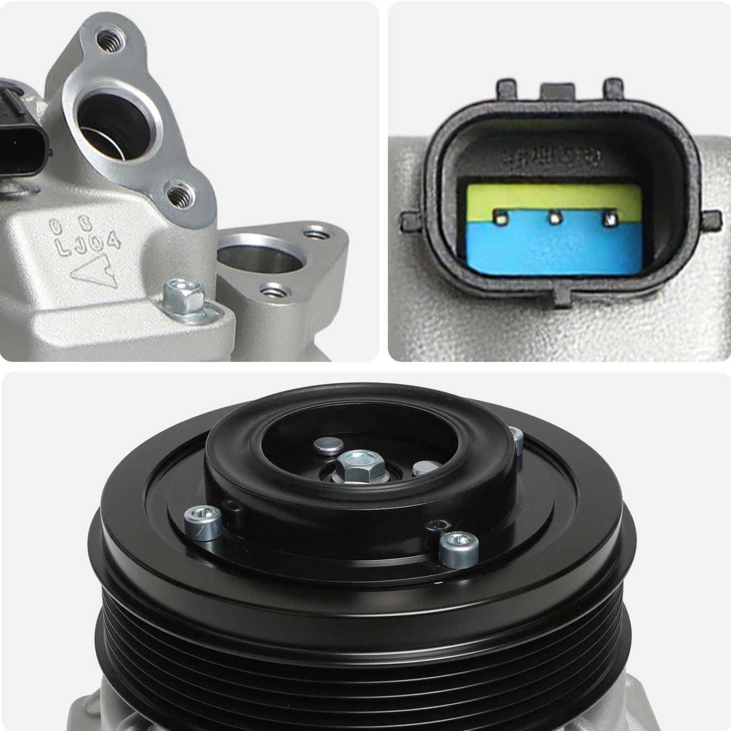 AISIN AFTERMARKET ACCT-00714 Air Conditioner AC Compressor - Compatible with Toyota RAV4 2009-2012 2.5L, Camry 2012-2017 2.5L, Sienna 2011-2013 2.7L - with 6-Pulley Groove, with Clutch